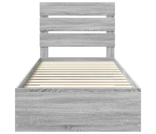 Gultas Rāmis Pelēks Sonoma 100 X 200 Cm Inženierijas Koks Vidaxl