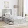 Gultas Rāmis Betona Pelēks 90 X 200 Cm Inženierijas Koks Vidaxl