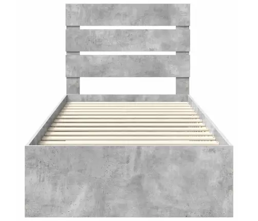 Gultas Rāmis Betona Pelēks 90 X 200 Cm Inženierijas Koks Vidaxl