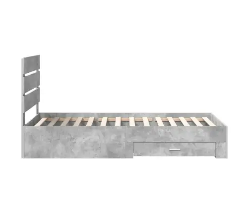 Gultas Rāmis Betona Pelēks 90 X 200 Cm Inženierijas Koks Vidaxl