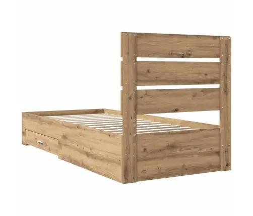 Gultas Rāmis Artisānā Ozols 90 X 200 Cm Inženierijas Koks Vidaxl