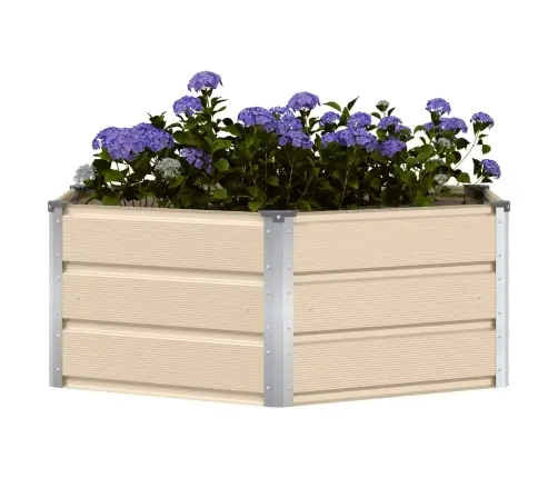 Puķu Kaste Krēms 129 X 129 X 45 Cm Tērauds Vidaxl