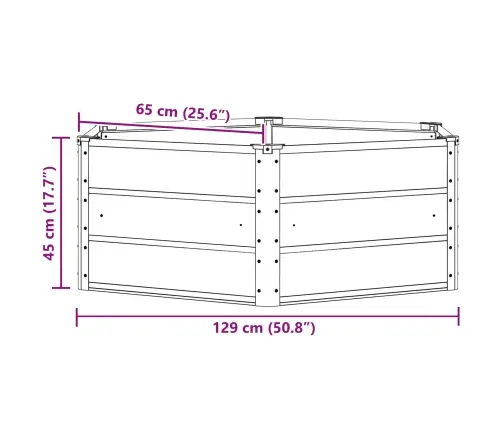 Puķu Kaste Krēms 129 X 129 X 45 Cm Tērauds Vidaxl
