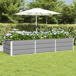 Puķu Kaste Gaiši Pelēks 240 X 80 X 45 Cm Tērauds Vidaxl