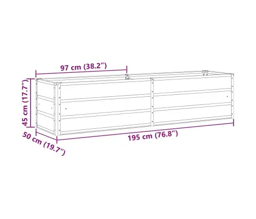 Puķu Kaste Gaiši Pelēks 480 X 50 X 45 Cm Cinkots Tērauds Vidaxl