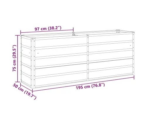 Puķu Kaste Gaiši Pelēks 480 X 50 X 45 Cm Cinkots Tērauds Vidaxl