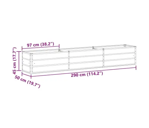 Puķu Kaste Gaiši Pelēks 480 X 50 X 45 Cm Cinkots Tērauds Vidaxl