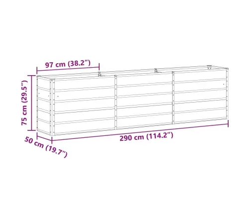 Puķu Kaste Gaiši Pelēks 480 X 50 X 45 Cm Cinkots Tērauds Vidaxl