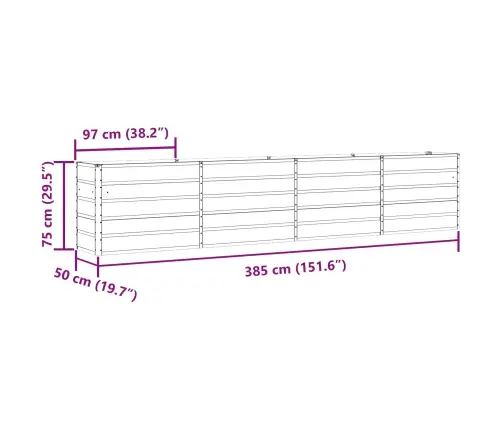 Puķu Kaste Gaiši Pelēks 480 X 50 X 45 Cm Cinkots Tērauds Vidaxl