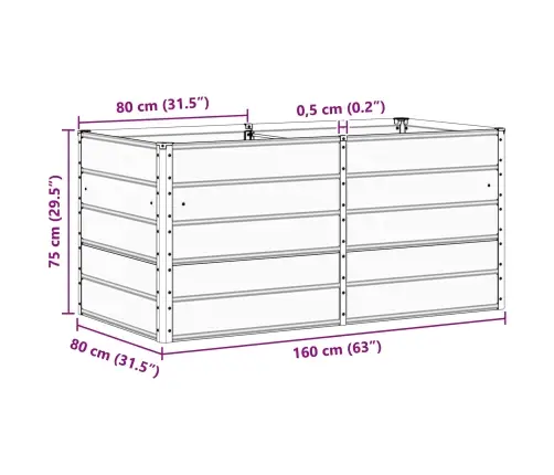 Puķu Kaste Antracīts 160 X 80 X 75 Cm Tērauds Vidaxl