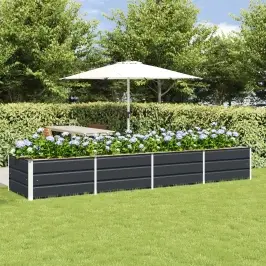 Puķu Kaste Antracīts 320 X 80 X 45 Cm Tērauds Vidaxl