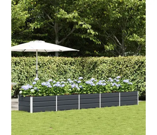 Puķu Kaste Antracīts 400 X 80 X 45 Cm Tērauds Vidaxl