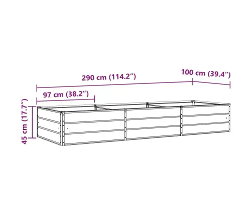 Puķu Kaste Antracīts 195 X 100 X 45 Cm Cinkots Tērauds Vidaxl