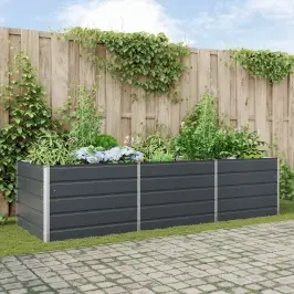 Puķu Kaste Antracīts 195 X 100 X 45 Cm Cinkots Tērauds Vidaxl Puķu Kaste Antracīts 195 X 100 X 45 Cm Cinkots Tērauds Vidaxl