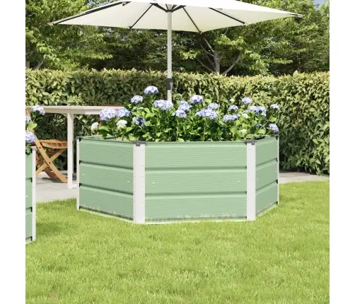 Puķu Kaste Pasteļzaļa 129 X 129 X 45 Cm Tērauds Vidaxl