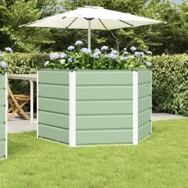 Puķu Kaste Pasteļzaļa 129 X 129 X 75 Cm Tērauds Vidaxl