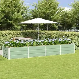 Puķu Kaste Zaļa 320 X 80 X 45 Cm Tērauds Vidaxl