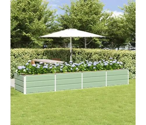 Puķu Kaste Zaļa 320 X 80 X 45 Cm Tērauds Vidaxl