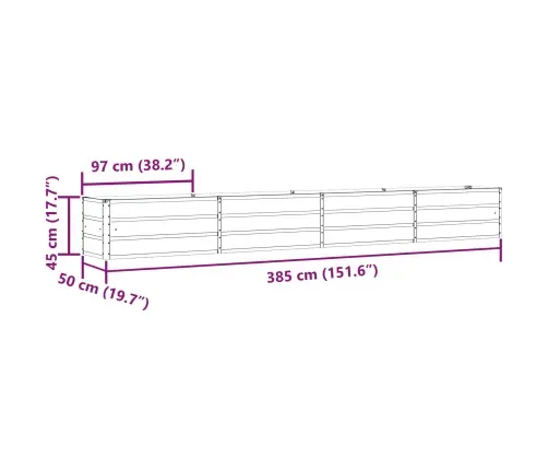 Puķu Kaste Pasteļa Zaļa 480 X 50 X 45 Cm Cinkots Tērauds Vidaxl