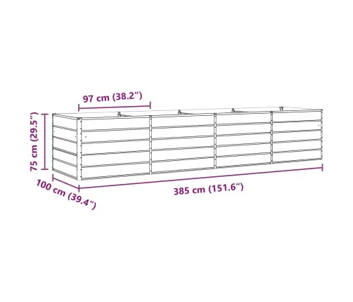Puķu Kaste Pasteļa Zaļa 195 X 100 X 45 Cm Cinkots Tērauds Vidaxl
