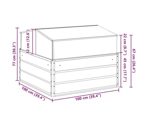 Lovelis Pasteliai Žalia 100 X 100 X 77 Cm Cinkuota Plienas