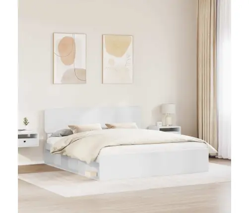 Gultas Rāmis Balts 200 X 200 Cm Ciets Priedes Koks Vidaxl