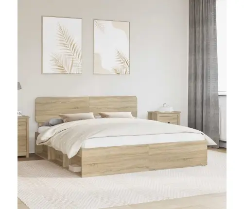 Gultas Rāmis Sonoma 200 X 200 Cm Ciets Priedes Koks Vidaxl