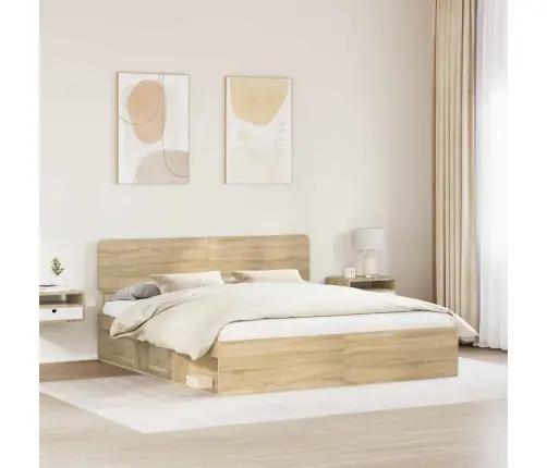 Gultas Rāmis Sonoma 200 X 200 Cm Ciets Priedes Koks Vidaxl