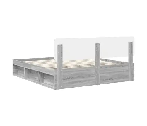 Gultas Rāmis Pelēks Sonoma 200 X 200 Cm Ciets Priedes Koks Vidaxl