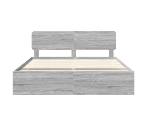 Gultas Rāmis Pelēks Sonoma 200 X 200 Cm Ciets Priedes Koks Vidaxl
