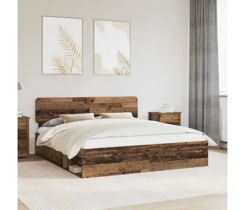 Gultas Rāmis Vecs Koks 200 X 200 Cm Ciets Priedes Koks Vidaxl