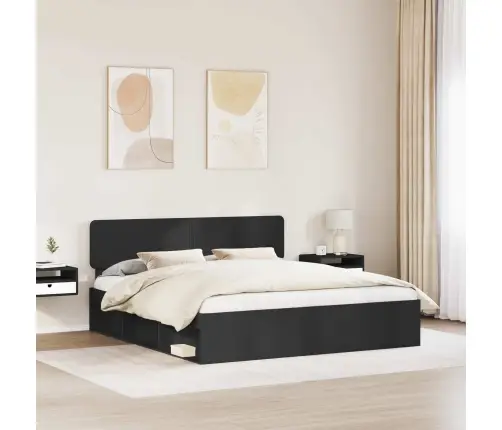 Lovos Rėmas Juoda 180 X 200 Cm Kietos Pušies Mediena