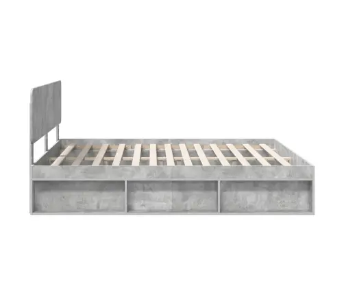 Gultas Rāmis Betons 180 X 200 Cm Ciets Priedes Koks Vidaxl