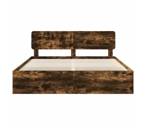 Gultas Rāmis Dūmaka Ozols 180 X 200 Cm Ciets Priedes Koks Vidaxl