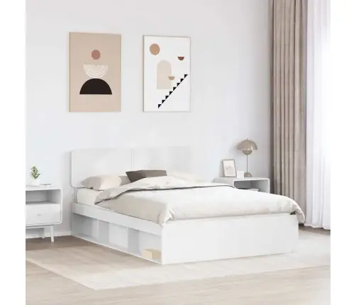 Gultas Rāmis Balts 160 X 200 Cm Ciets Priedes Koks Vidaxl