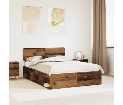 Gultas Rāmis Vecs Koks 150 X 200 Cm Ciets Priedes Koks Vidaxl