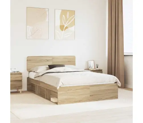 Gultas Rāmis Sonoma 140 X 190 Cm Ciets Priedes Koks Vidaxl