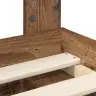 Gultas Rāmis Vecs Koks 140 X 190 Cm Ciets Priedes Koks Vidaxl