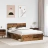 Gultas Rāmis Vecs Koks 140 X 190 Cm Ciets Priedes Koks Vidaxl