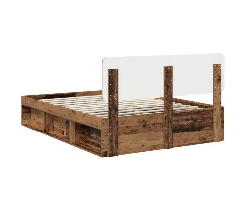 Gultas Rāmis Vecs Koks 140 X 190 Cm Ciets Priedes Koks Vidaxl