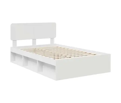 Gultas Rāmis Balts 135 X 190 Cm Ciets Priedes Koks Vidaxl