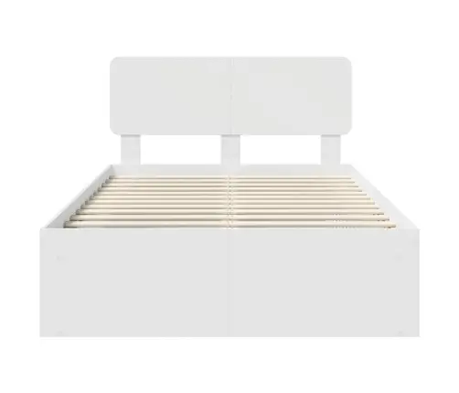 Gultas Rāmis Balts 135 X 190 Cm Ciets Priedes Koks Vidaxl