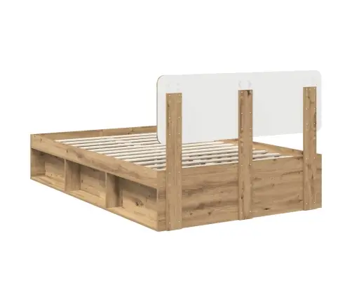 Gultas Rāmis Mākslīgā Ozola 90 X 190 Cm Ciets Priedes Koks Vidaxl