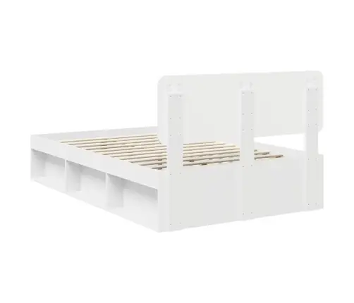 Gultas Rāmis Balts 120 X 200 Cm Ciets Priedes Koks Vidaxl