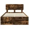 Gultas Rāmis Dūmaka Ozols 120 X 200 Cm Ciets Priedes Koks Vidaxl