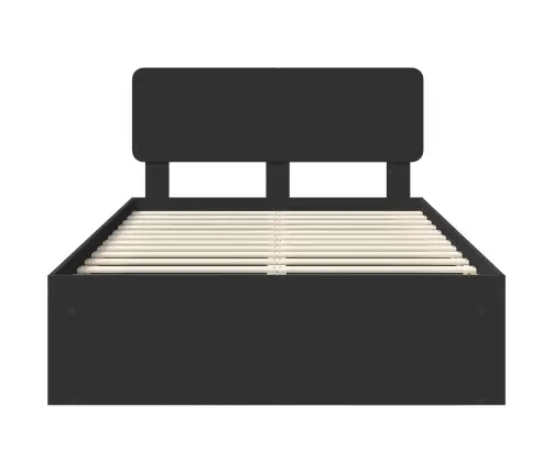 Gultas Rāmis Melna 120 X 190 Cm Ciets Priedes Koks Vidaxl