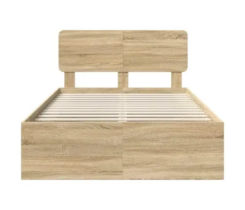 Gultas Rāmis Sonoma 120 X 190 Cm Ciets Priedes Koks Vidaxl