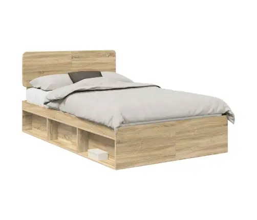 Gultas Rāmis Sonoma 120 X 190 Cm Ciets Priedes Koks Vidaxl