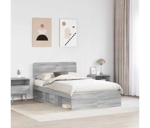 Lovos Rėmas Pilkas Sonoma 120 X 190 Cm Kietos Pušies Mediena