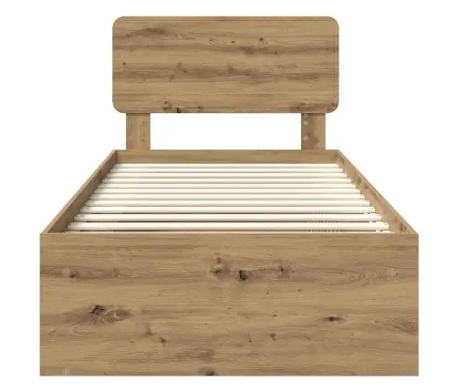 Gultas Rāmis Mākslīgā Ozola 100 X 200 Cm Ciets Priedes Koks Vidaxl